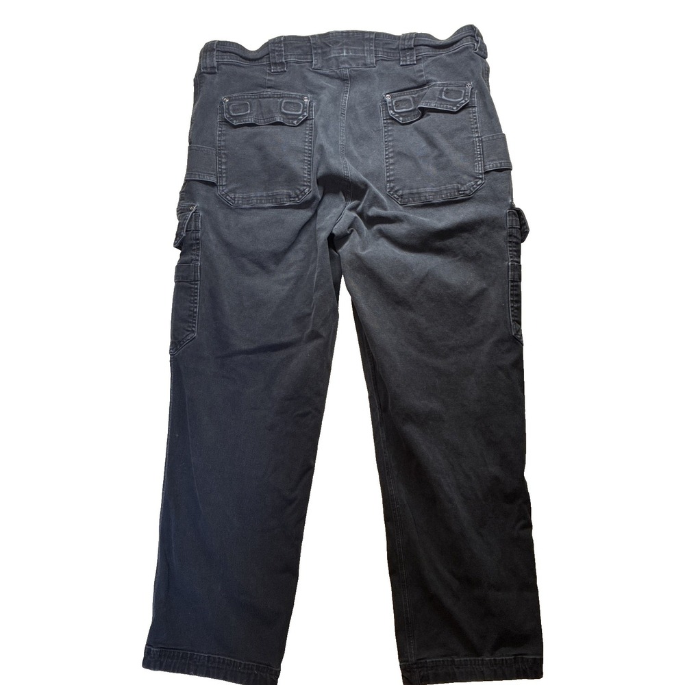 Duluth Trading Flex Fire Hose Cargo Pant Mens Tag-40x32 Fits-38x29 Black Utility - Picture 2 of 16